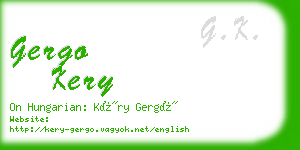 gergo kery business card